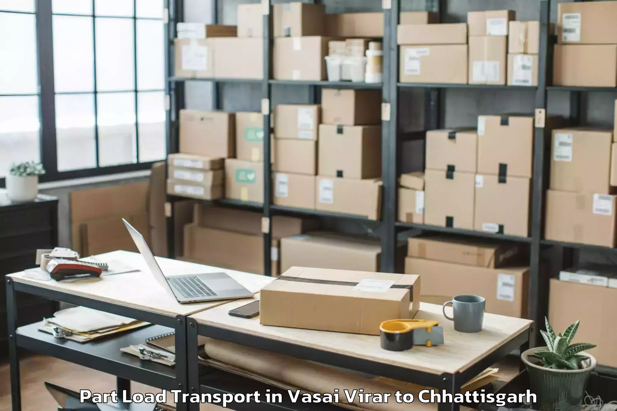 Top Vasai Virar to Bijapur Chhattisgarh Part Load Transport Available